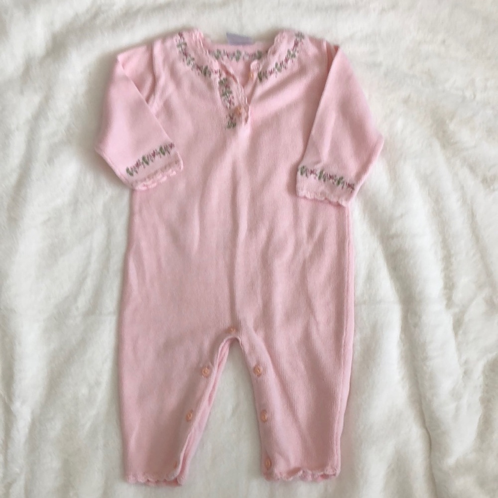 Lullaby Club knit embroidered romper
